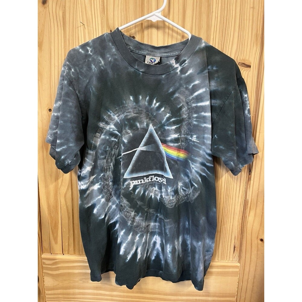 VTG 2004 Liquid Blue Pink Floyd Tie Die Dark Side Moon Single Stitch T shirt Med